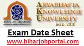 Bihar Aryabhatta Knowledge University (AKU) Exam Date Sheet
