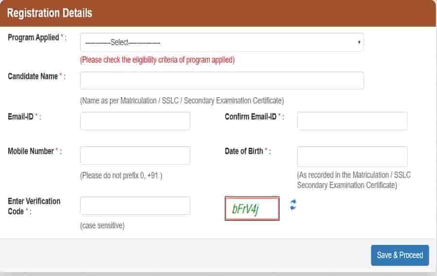 CUCET Online Form