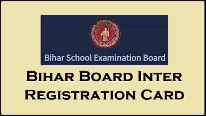 BSEB Bihar Board Inter Registration Card