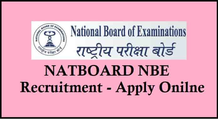 Natboard NBE Recruitment