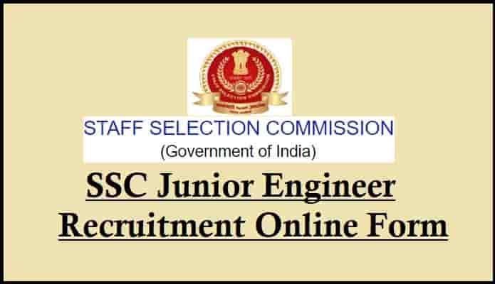 SSC Junior Engineer Bharti Online Form