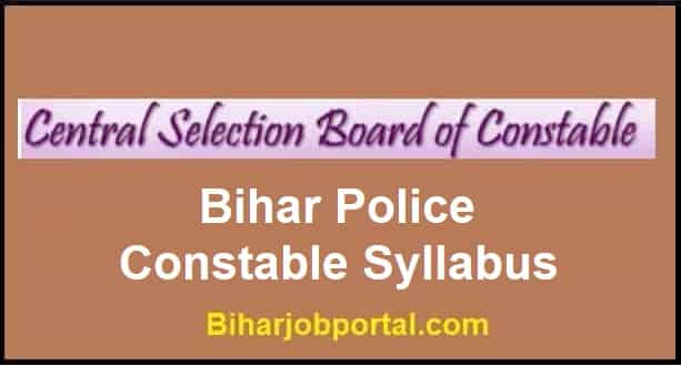 Bihar Police Constable Syllabus