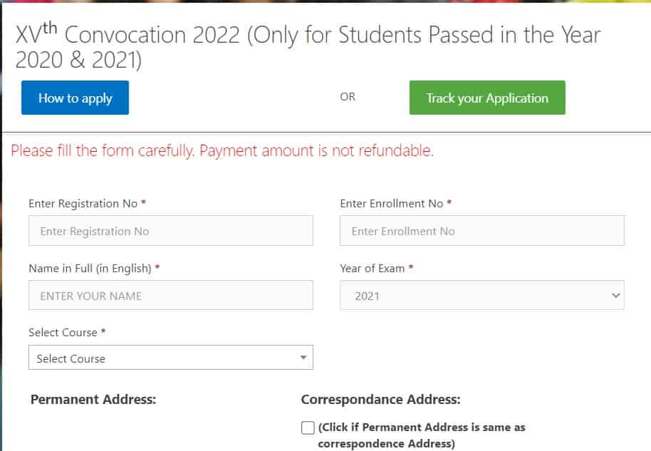 How to Apply online for Nalanda Open University Convocation 2022-2023