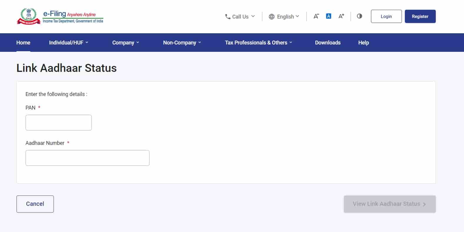 How to check Link Aadhaar Status Online