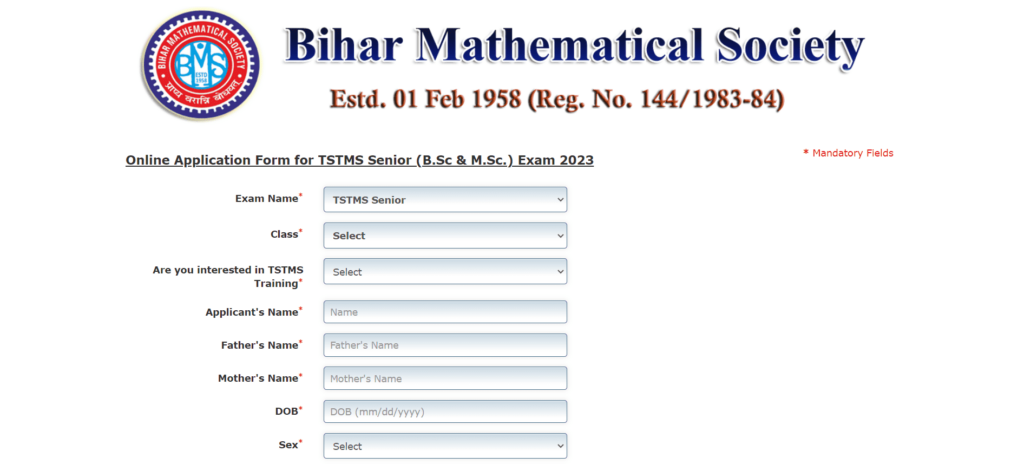 How to Apply online TSTMS Senior Maths Olympiad 2024
