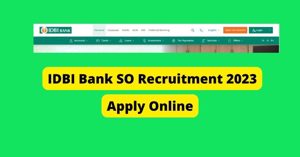 IDBI Bank SO Recruitment