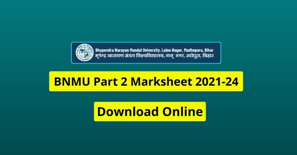 BNMU Part 2 Marksheet