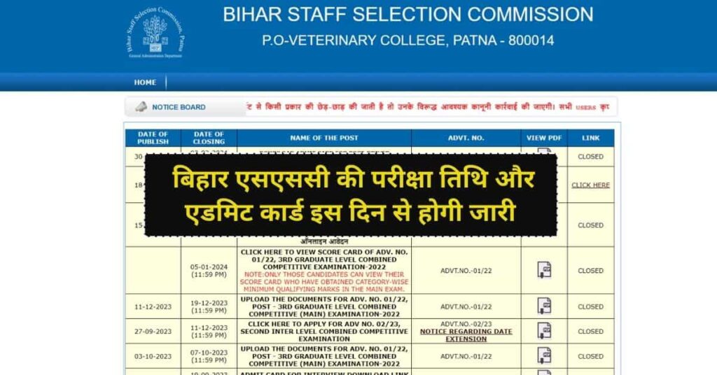 Bihar SSC 2024 New Update