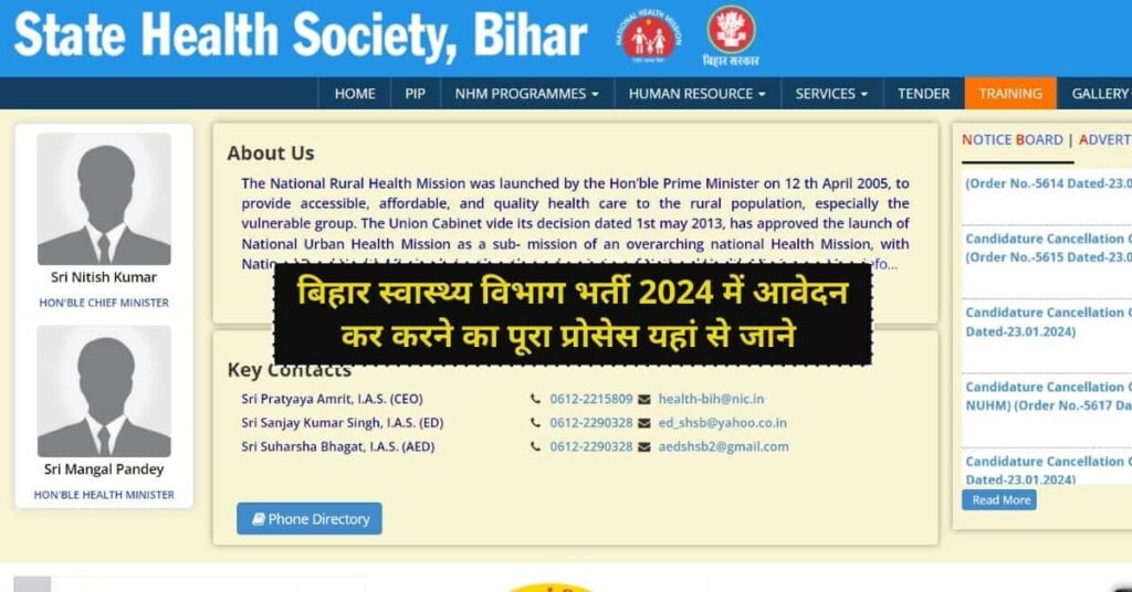 Bihar Health Deparment Vacancy