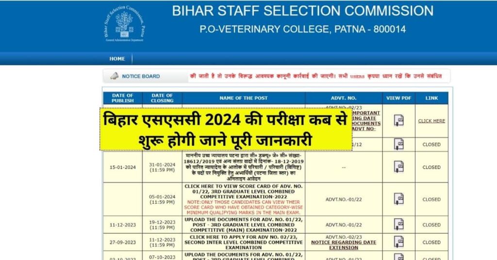 Bihar SSC Ki Pariksha Date Kab Aayegaa