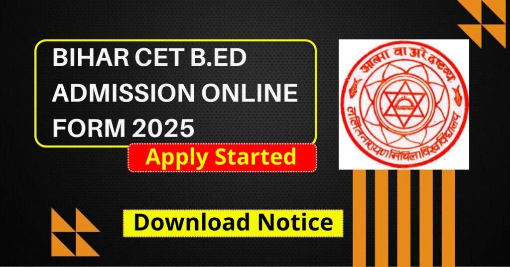 Bihar CET B.Ed Admission Online Form 2025
