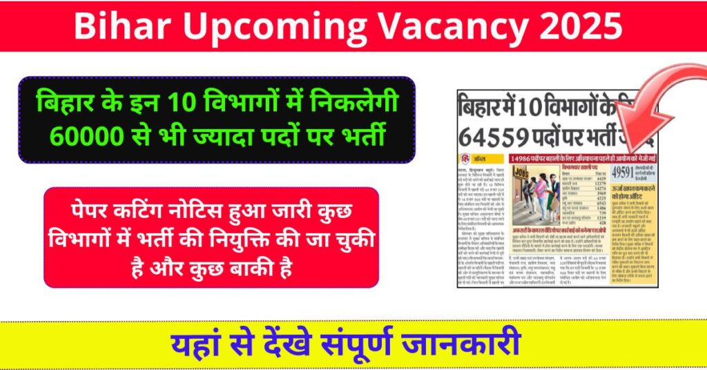 Bihar Upcoming Vacancy 2025