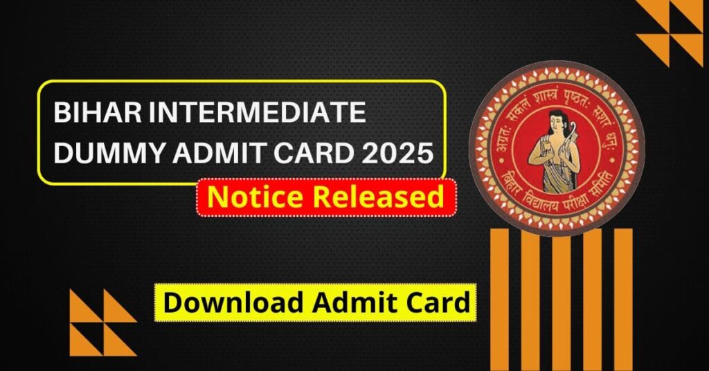 BSEB 12th Dummy Admit Card 2026