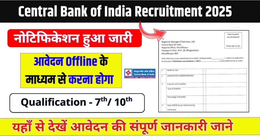 Central Bank of India Recruitment 2025
