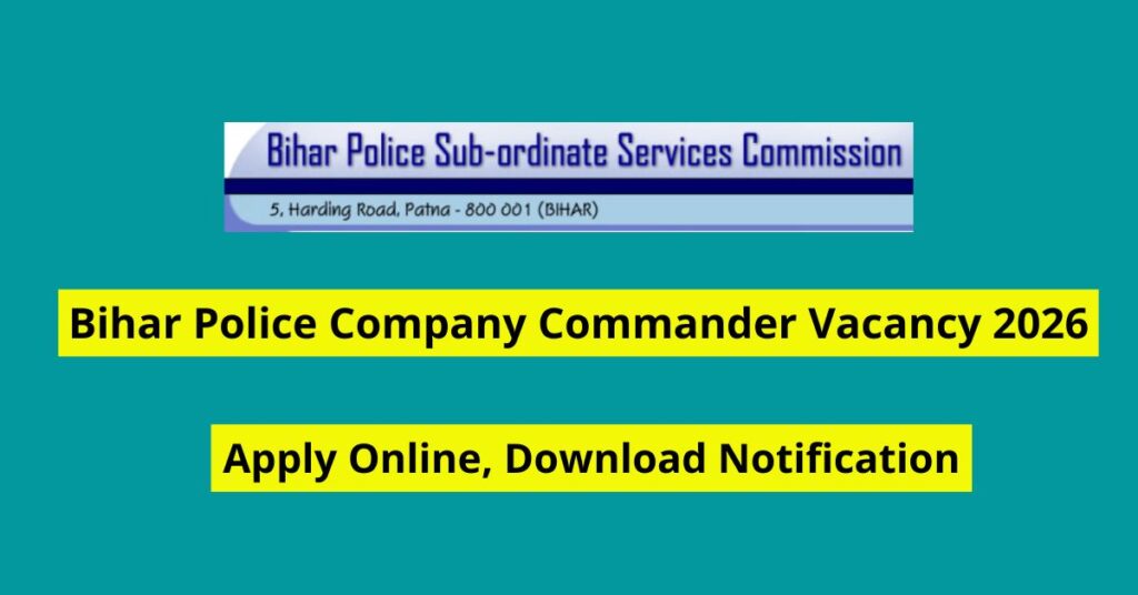 Bihar Police Company Commander Vacancy 2026